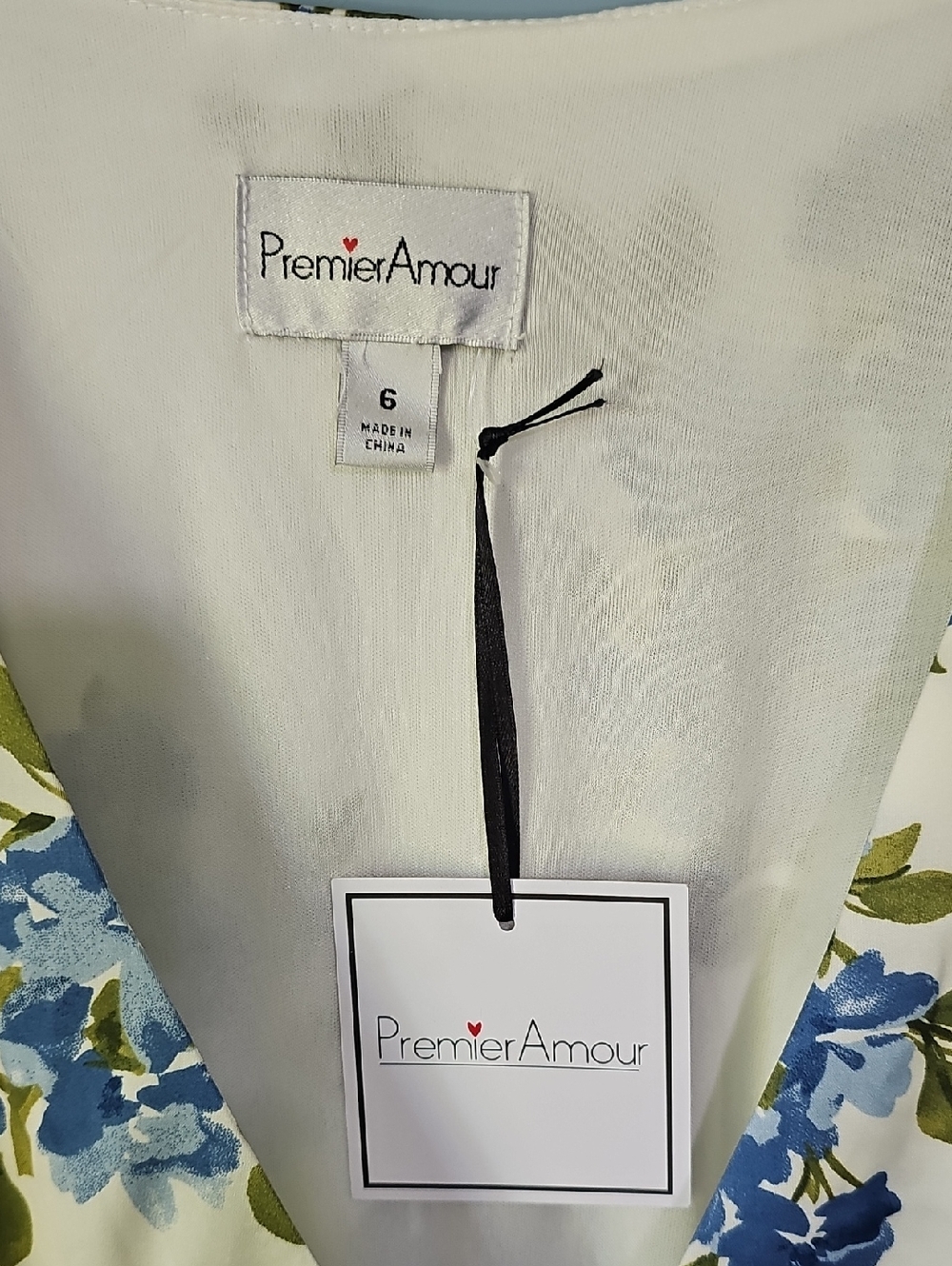 Premier Amour | NWT Blue & White Floral Maxi Dress Size 8 - Picture 2 of 7